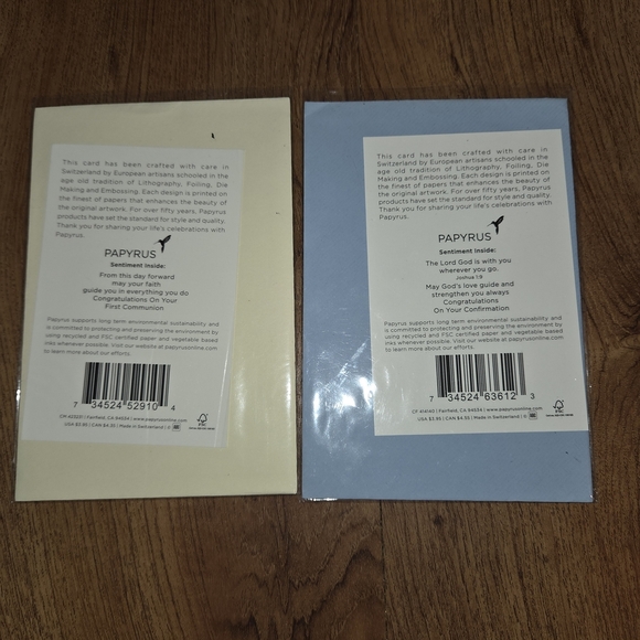 Papyrus First Communion and Confirmation Cards Crafted In Switzerland Dove - Picture 4 of 5